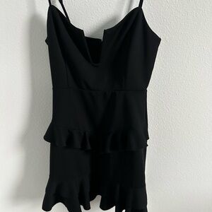 Chic Black Ruffle Dress